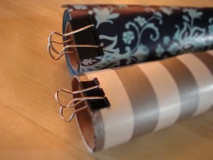 Binder clips for wrapping paper