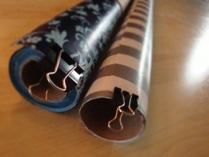 Binder clips for wrapping paper