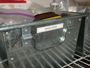 Labeled pantry bin